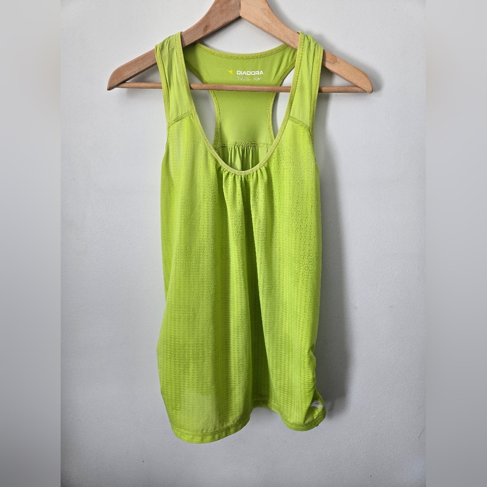 DIADORA Women's Lime Green Racerback Tank Top